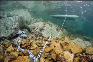 anchor chain and boat