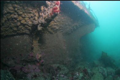 overhanging part of wreckage