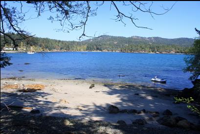 anchored off beach